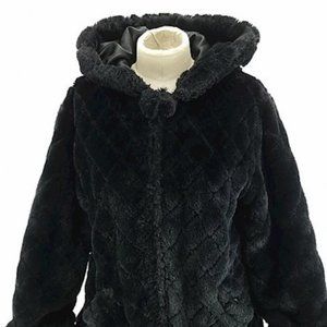 Women's Me Jane Black Faux Fur Coat.